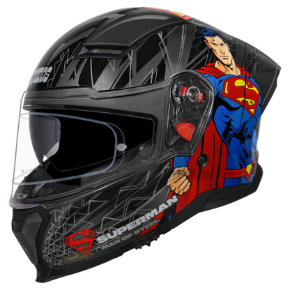 Studds-Helios Superman Edition Full Face Helmet (GREY N1)