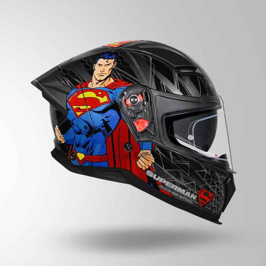 Studds-Helios Superman Edition Full Face Helmet (GREY N1)