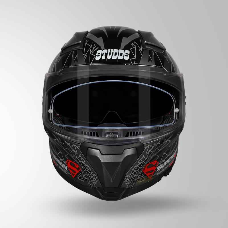 Studds-Helios Superman Edition Full Face Helmet (GREY N1)