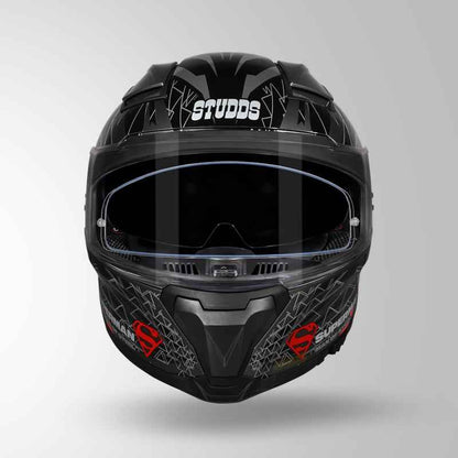 Studds-Helios Superman Edition Full Face Helmet (GREY N1)