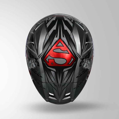 Studds-Helios Superman Edition Full Face Helmet (GREY N2 WITH METALLIC FOIL)
