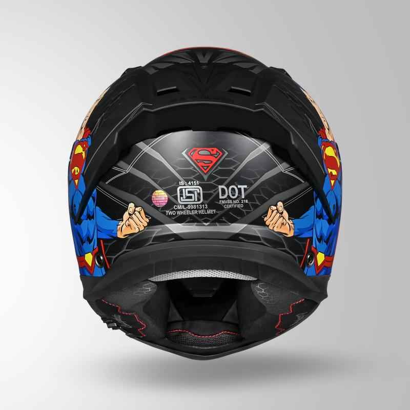 Studds-Helios Superman Edition Full Face Helmet (Matte Black N1)