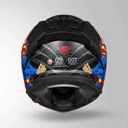 Studds-Helios Superman Edition Full Face Helmet (Matte Black N1)
