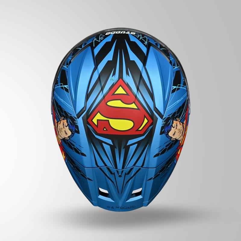Studds-Helios Superman Edition Full Face Helmet (Matte Blue N1)