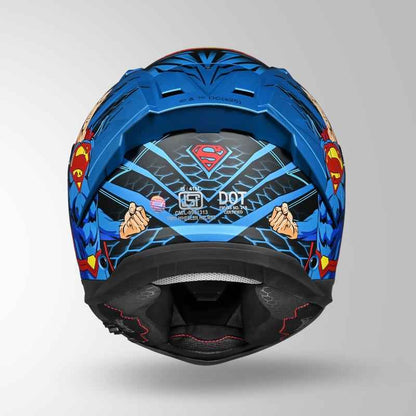 Studds-Helios Superman Edition Full Face Helmet (Matte Blue N1)