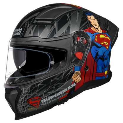 Studds-Helios Superman Edition Full Face Helmet (Matte Grey N1)
