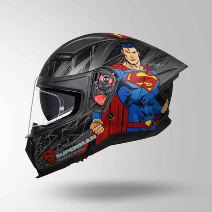 Studds-Helios Superman Edition Full Face Helmet (Matte Grey N1)