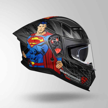 Studds-Helios Superman Edition Full Face Helmet (Matte Grey N1)