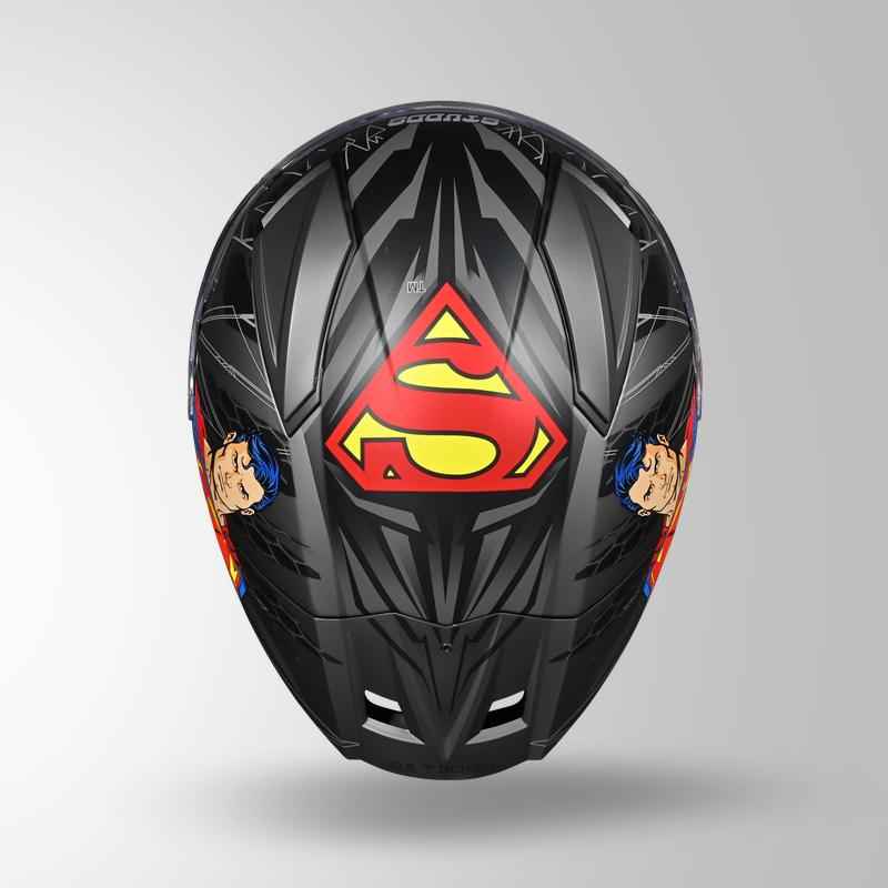 Studds-Helios Superman Edition Full Face Helmet (Matte Grey N1)