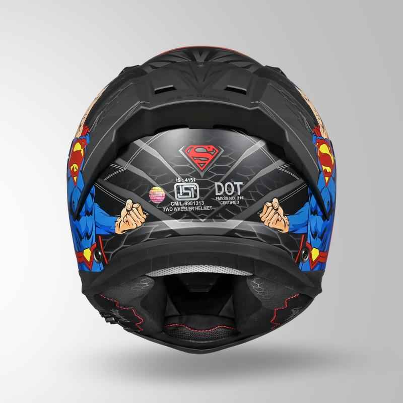 Studds-Helios Superman Edition Full Face Helmet (Matte Grey N1)