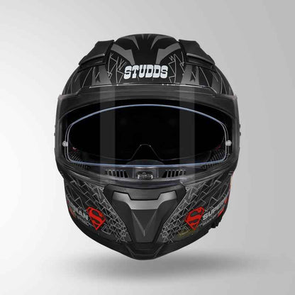 Studds-Helios Superman Edition Full Face Helmet (Matte Grey N1)