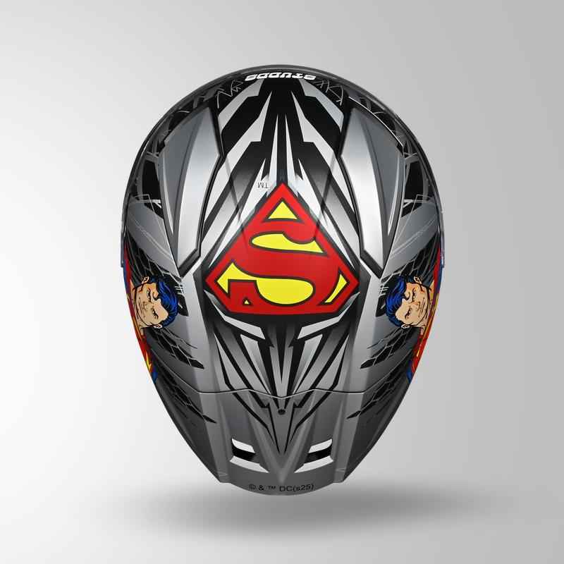 Studds-Helios Superman Edition Full Face Helmet (Matte Silver N1)