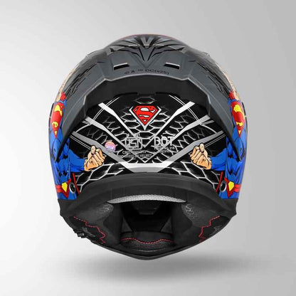 Studds-Helios Superman Edition Full Face Helmet (Silver N1)
