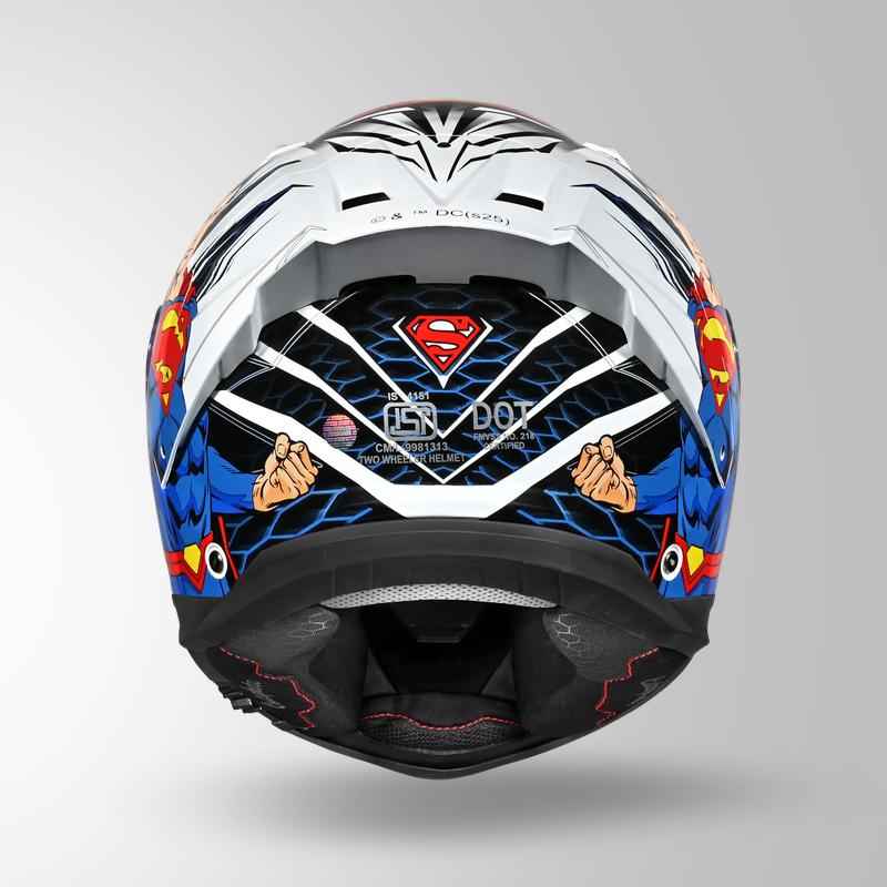 Studds-Helios Superman Edition Full Face Helmet (White N1)