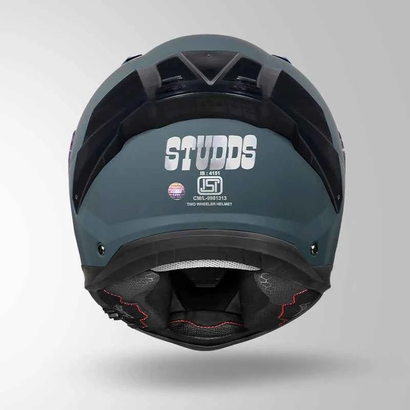 Studds-Helios Unicolor Helmet (Shark Skin Blue)