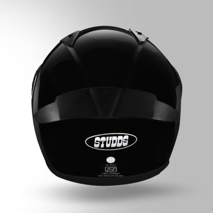 Studds Thunder Black With Spoiler - Full Face Helmets