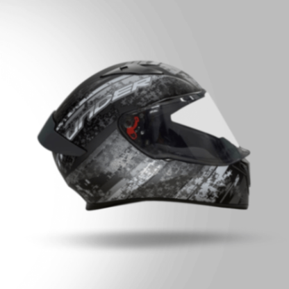 Studds Thunder D1 Decor Matt Black & Grey With Spoiler - Full Face Helmets