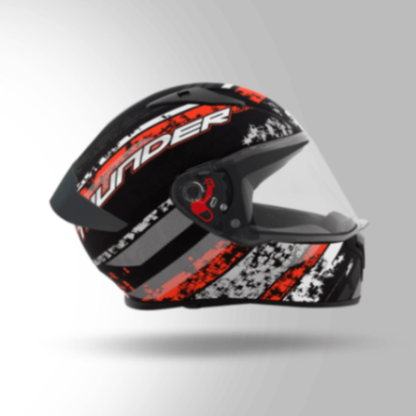 Studds Thunder D1 Decor Matt Black & Red With Spoiler - Full Face Helmets