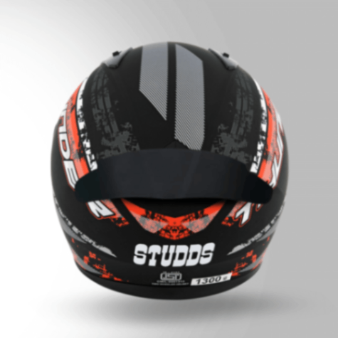 Studds Thunder D1 Decor Matt Black & Red With Spoiler - Full Face Helmets
