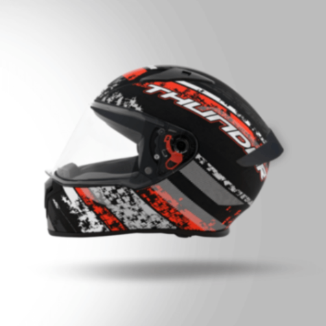 Studds Thunder D1 Decor Matt Black & Red With Spoiler - Full Face Helmets