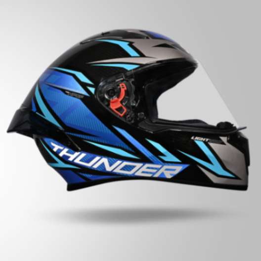 Studds Thunder D1 Lightvolt Decor Full Face Helmets - Black & Blue