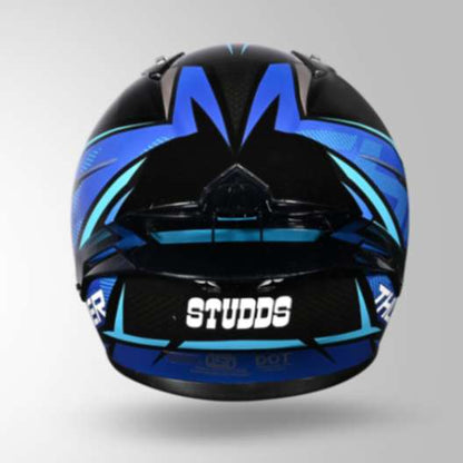 Studds Thunder D1 Lightvolt Decor Full Face Helmets - Black & Blue