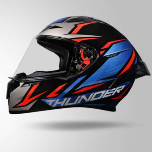Studds Thunder D1 Lightvolt Decor Full Face Helmets - Black / Red & Blue