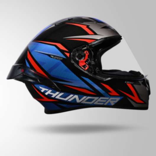 Studds Thunder D1 Lightvolt Decor Full Face Helmets - Black / Red & Blue