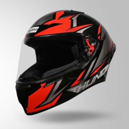 Studds Thunder D1 Lightvolt Decor Full Face Helmets - Black / Red & Grey