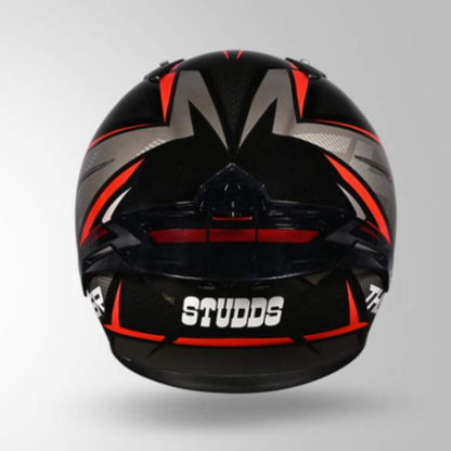 Studds Thunder D1 Lightvolt Decor Full Face Helmets - Black / Red & Grey