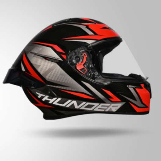 Studds Thunder D1 Lightvolt Decor Full Face Helmets - Black / Red & Grey