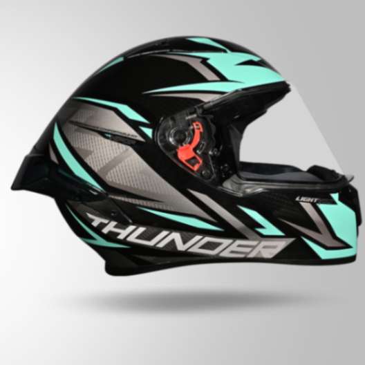Studds Thunder D1 Lightvolt Decor Full Face Helmets - Black/Blue & Grey