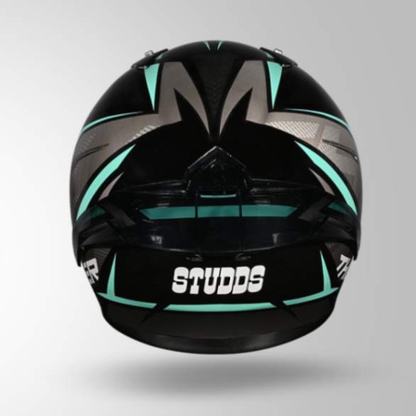 Studds Thunder D1 Lightvolt Decor Full Face Helmets - Black/Blue & Grey