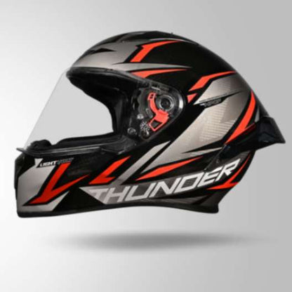 Studds Thunder D1 Lightvolt Decor Full Face Helmets – Black / Grey & Orange