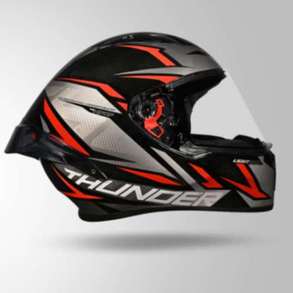 Studds Thunder D1 Lightvolt Decor Full Face Helmets – Black / Grey & Orange