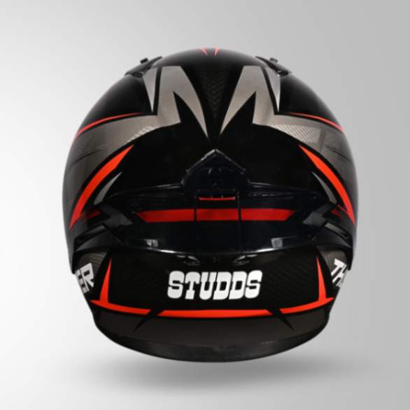 Studds Thunder D1 Lightvolt Decor Full Face Helmets – Black / Grey & Orange