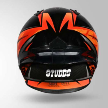 Studds Thunder D1 Lightvolt Decor Full Face Helmets – Black / Red & Orange