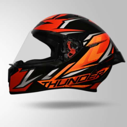 Studds Thunder D1 Lightvolt Decor Full Face Helmets – Black / Red & Orange