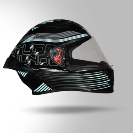 Studds Thunder D11 Decor Black & Blue With Spoiler - Full Face Helmets