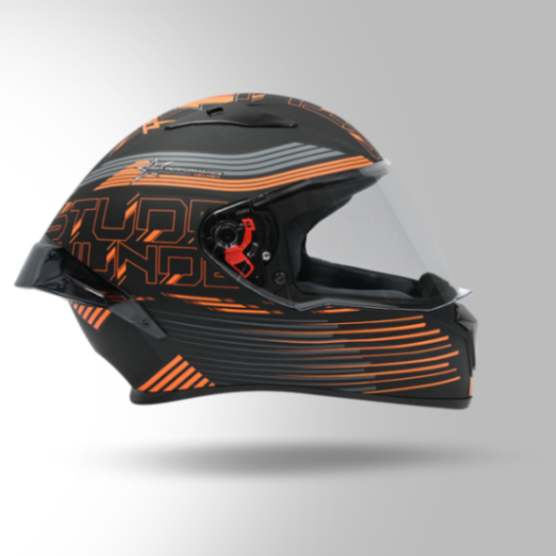 Studds Thunder D11 Decor Black & Orange With Spoiler - Full Face Helmets