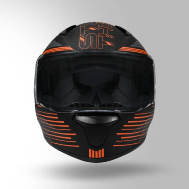Studds Thunder D11 Decor Black & Orange With Spoiler - Full Face Helmets