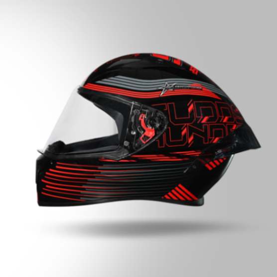 Studds Thunder D11 Decor Black & Red With Spoiler - Full Face Helmets