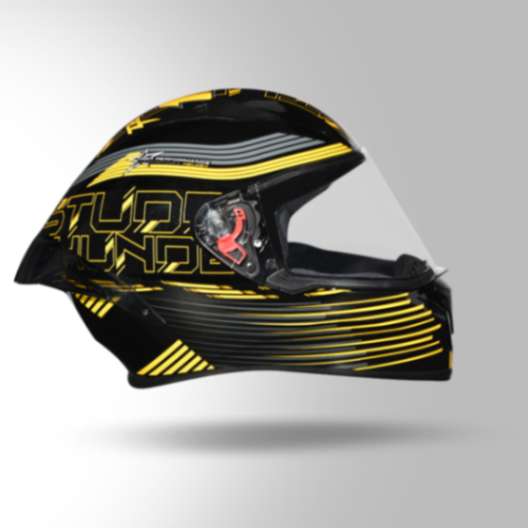 Studds Thunder D11 Decor Black & Yellow With Spoiler - Full Face Helmets