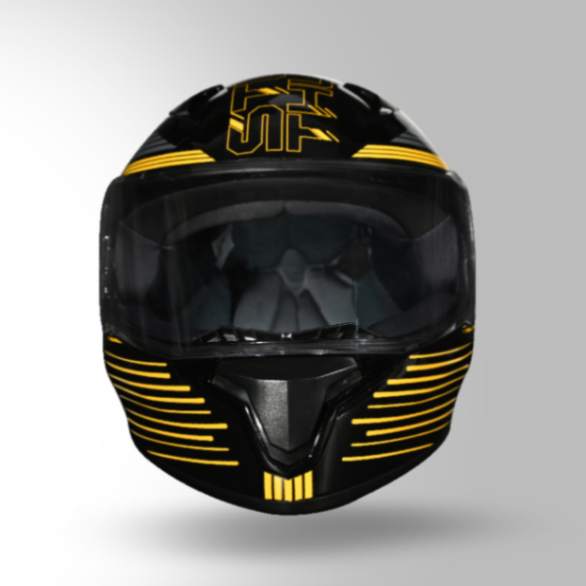 Studds Thunder D11 Decor Black & Yellow With Spoiler - Full Face Helmets
