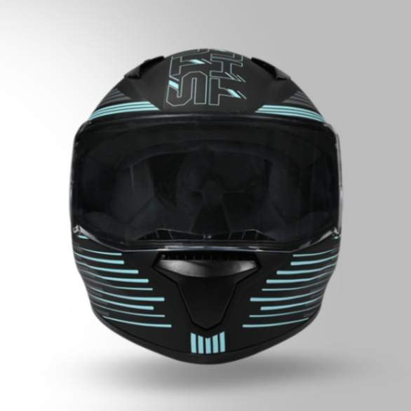 Studds Thunder D11 Decor Matt Black & Blue With Spoiler - Full Face Helmets