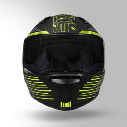 Studds Thunder D11 Decor Matt Black & Fluorescent Yellow With Spoiler - Full Face Helmets
