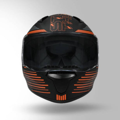 Studds Thunder D11 Decor Matt Black & Orange With Spoiler - Full Face Helmets