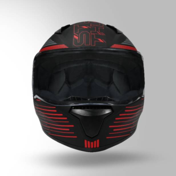 Studds Thunder D11 Decor Matt Black & Red With Spoiler - Full Face Helmets