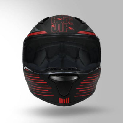 Studds Thunder D11 Decor Matt Black & Red With Spoiler - Full Face Helmets
