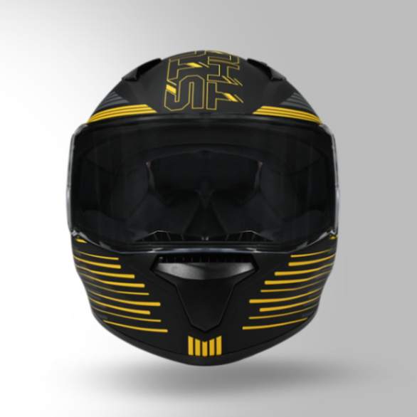 Studds Thunder D11 Decor Matt Black & Yellow With Spoiler - Full Face Helmets